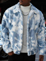Men's Fashion Plaid Knitted Thickened Thermal Lined Jacket Coat